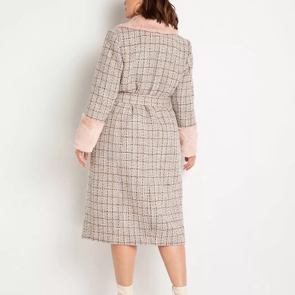 ELOQUII pink tweed coat - Picture 2 of 5